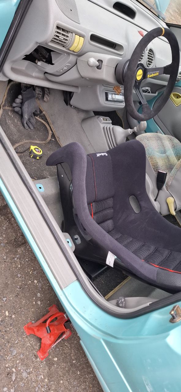 Today I lifted a car and removed the driver seat to make some measurements for a bucket seat which I bought yesterday. Need to make an adapter plate for factory mounds and should be fine.