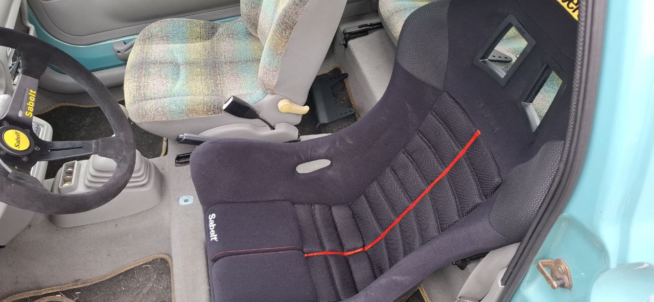 Today I lifted a car and removed the driver seat to make some measurements for a bucket seat which I bought yesterday. Need to make an adapter plate for factory mounds and should be fine.