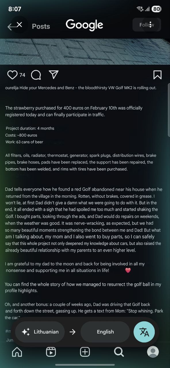 A friend of mine sent an instagram of the previous golf owner, here's a post about it (translated)